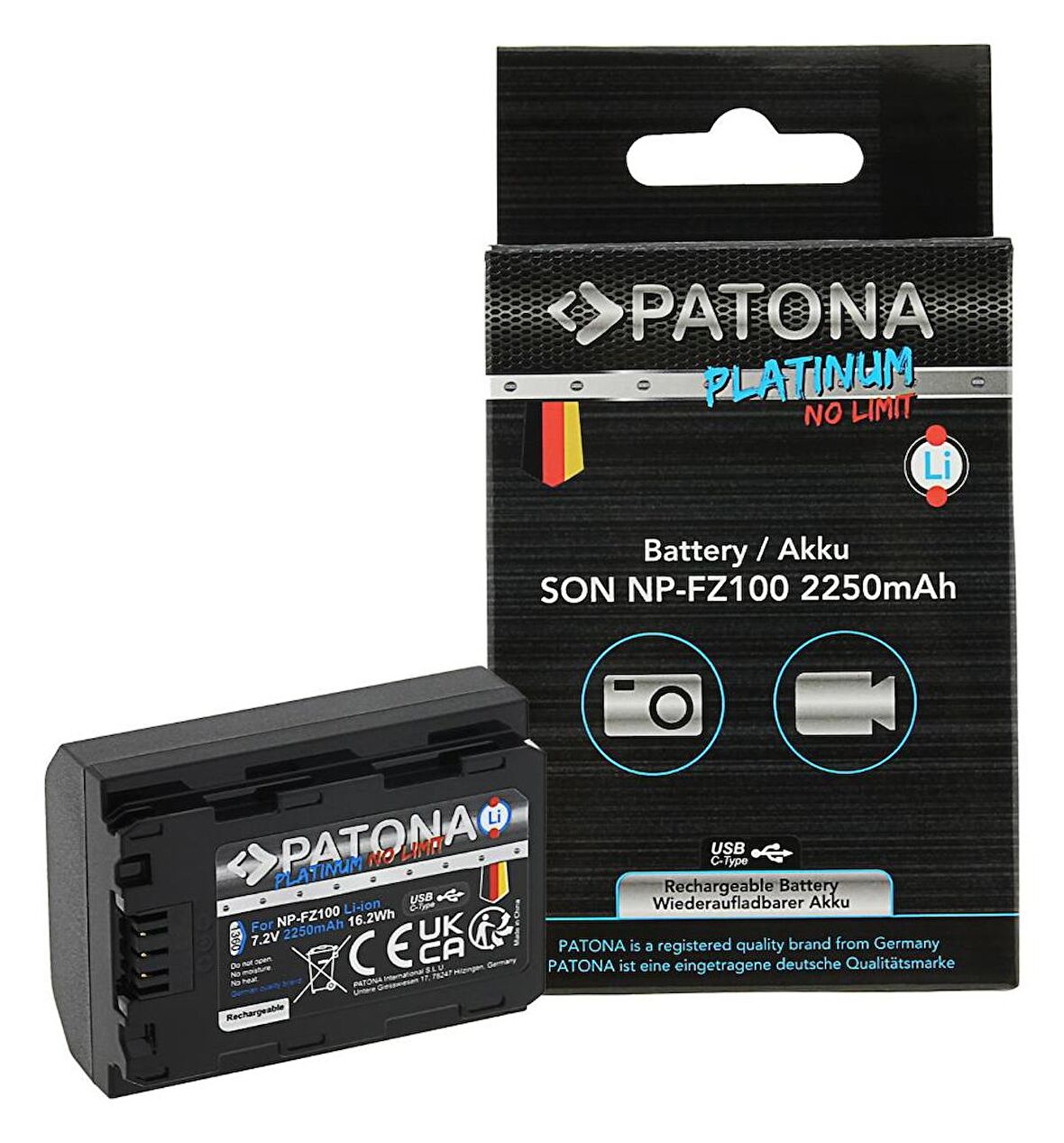 Patona 1360 Platinum NP-FZ100 USB-C Sony Batarya